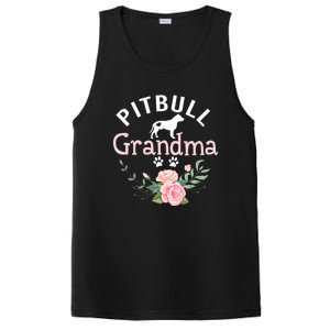 Pitbull Grandma Womens Mom Pitbull Dog Lover Christmas PosiCharge Competitor Tank