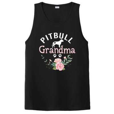 Pitbull Grandma Womens Mom Pitbull Dog Lover Christmas PosiCharge Competitor Tank