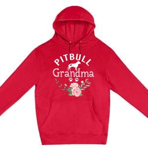 Pitbull Grandma Womens Mom Pitbull Dog Lover Christmas Premium Pullover Hoodie