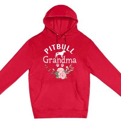 Pitbull Grandma Womens Mom Pitbull Dog Lover Christmas Premium Pullover Hoodie