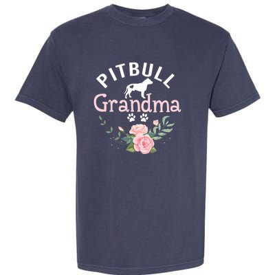 Pitbull Grandma Womens Mom Pitbull Dog Lover Christmas Garment-Dyed Heavyweight T-Shirt