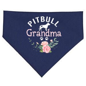 Pitbull Grandma Womens Mom Pitbull Dog Lover Christmas USA-Made Doggie Bandana