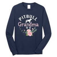 Pitbull Grandma Womens Mom Pitbull Dog Lover Christmas Long Sleeve Shirt