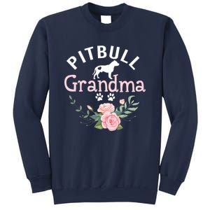 Pitbull Grandma Womens Mom Pitbull Dog Lover Christmas Sweatshirt