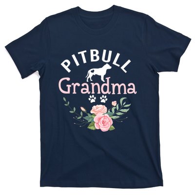 Pitbull Grandma Womens Mom Pitbull Dog Lover Christmas T-Shirt