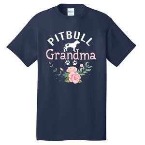 Pitbull Grandma Womens Mom Pitbull Dog Lover Christmas Tall T-Shirt