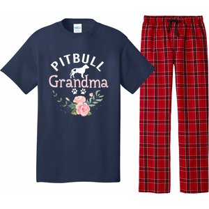 Pitbull Grandma Womens Mom Pitbull Dog Lover Christmas Pajama Set