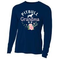 Pitbull Grandma Womens Mom Pitbull Dog Lover Christmas Cooling Performance Long Sleeve Crew