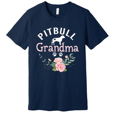 Pitbull Grandma Womens Mom Pitbull Dog Lover Christmas Premium T-Shirt