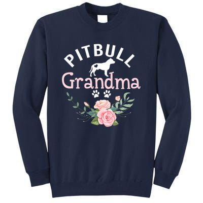 Pitbull Grandma Womens Mom Pitbull Dog Lover Christmas Tall Sweatshirt