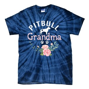 Pitbull Grandma Womens Mom Pitbull Dog Lover Christmas Tie-Dye T-Shirt