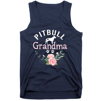 Pitbull Grandma Womens Mom Pitbull Dog Lover Christmas Tank Top