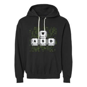 PC Gamer WASD Funny Computer Gaming Garment-Dyed Fleece Hoodie