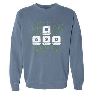 PC Gamer WASD Funny Computer Gaming Garment-Dyed Sweatshirt