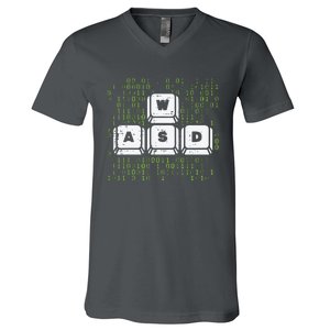 PC Gamer WASD Funny Computer Gaming V-Neck T-Shirt