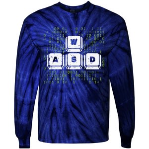 PC Gamer WASD Funny Computer Gaming Tie-Dye Long Sleeve Shirt