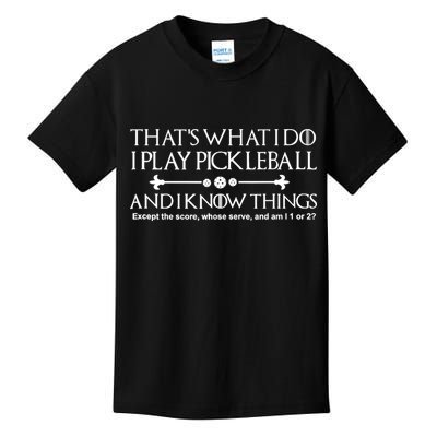 Pickleball Gear What I do Except The Score Pickleballer Kids T-Shirt