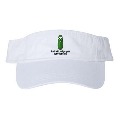 Pickle God Will Judge You For Your Sins Valucap Bio-Washed Visor