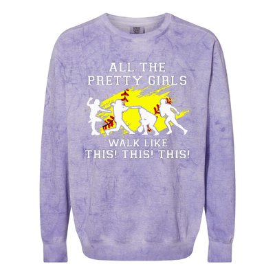 Pretty Girl Walk Like This Colorblast Crewneck Sweatshirt