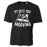 PT Gets You Mooving Physical Therapist Physiotherapy Medical Cooling Performance Crew T-Shirt