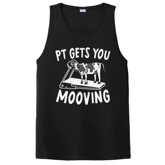 PT Gets You Mooving Physical Therapist Physiotherapy Medical PosiCharge Competitor Tank