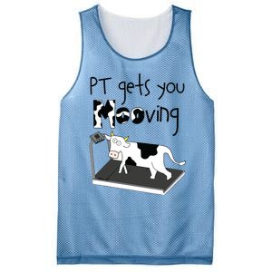 PT Gets You Mooving Funny Cow Physical Therapist PT Therapy Mesh Reversible Basketball Jersey Tank