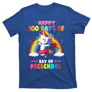 Preschool Happy 100 Days Of School Unicorn Rainbow Gift Cool Gift T-Shirt