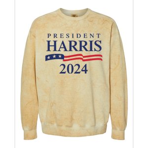 President Harris 2024 Colorblast Crewneck Sweatshirt