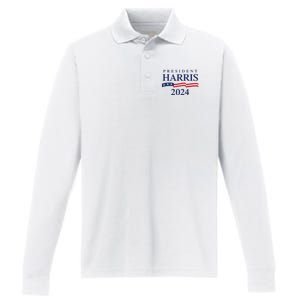 President Harris 2024 Performance Long Sleeve Polo