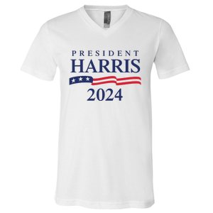 President Harris 2024 V-Neck T-Shirt