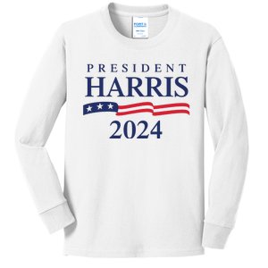 President Harris 2024 Kids Long Sleeve Shirt