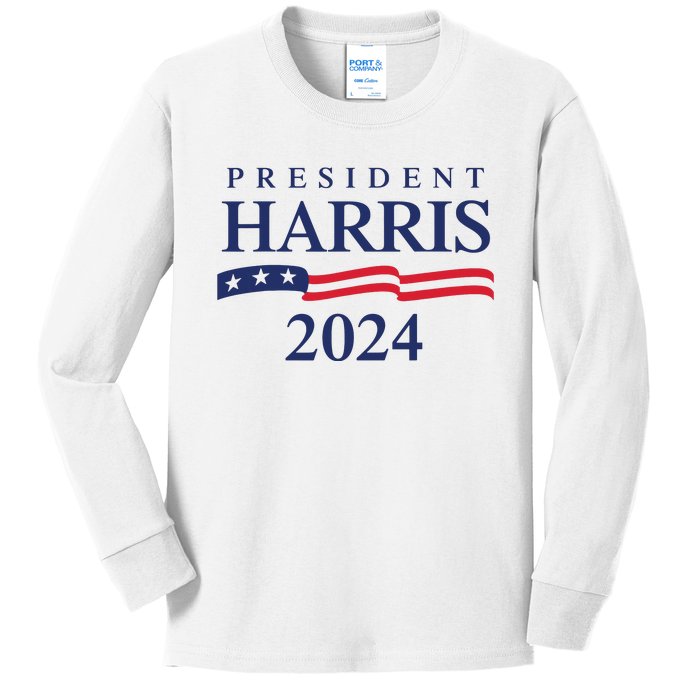 President Harris 2024 Kids Long Sleeve Shirt