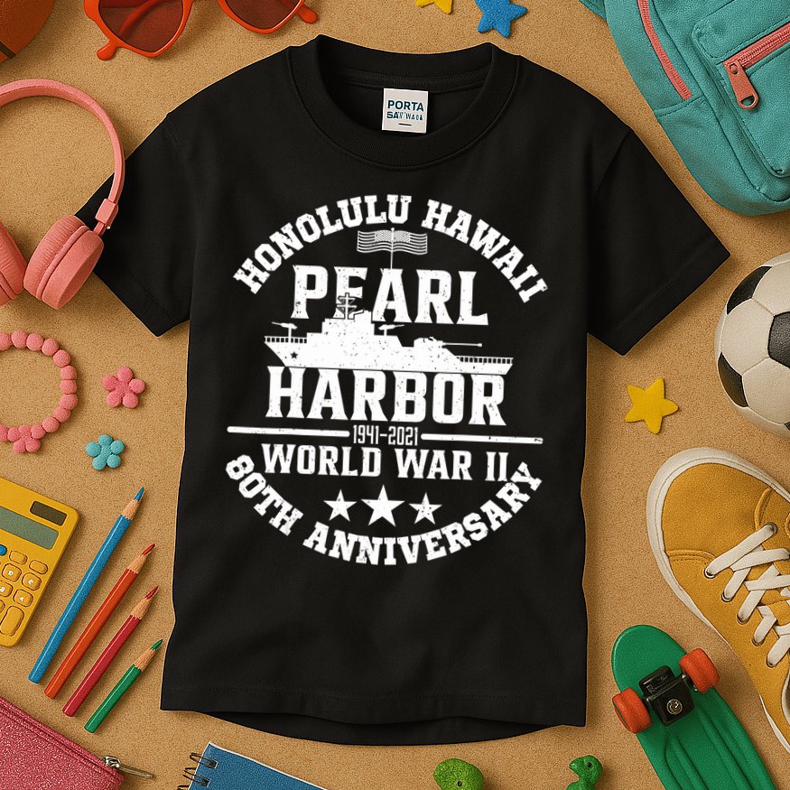 Pearl Harbor 80Th Anniversary 1941 Ww2 Memorabilia Veteran Kids T-Shirt
