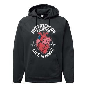 Pulmonary Hypertension Awareness High Blood Pressure Performance Fleece Hoodie