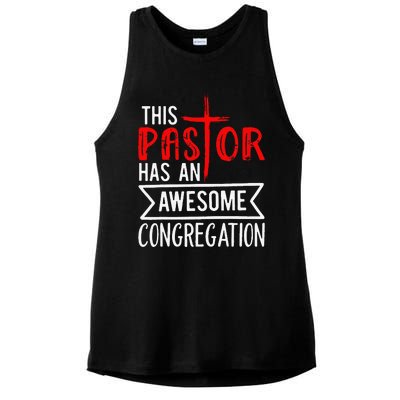 Pastor Has An Awesome Congregation Christian Church Priest Ladies PosiCharge Tri-Blend Wicking Tank