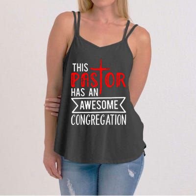 Pastor Has An Awesome Congregation Christian Church Priest Women's Strappy Tank