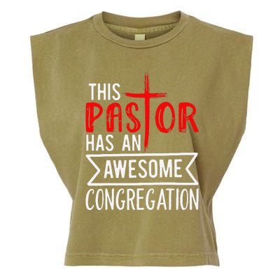 Pastor Has An Awesome Congregation Christian Church Priest Garment-Dyed Women's Muscle Tee