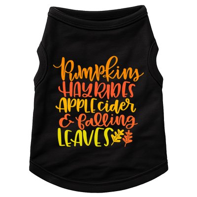 Pumpkins Hayrides Apple Cider And Falling Leaves Funny Fall Doggie Tank