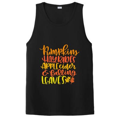 Pumpkins Hayrides Apple Cider And Falling Leaves Funny Fall PosiCharge Competitor Tank