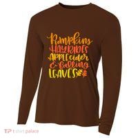 Pumpkins Hayrides Apple Cider And Falling Leaves Funny Fall Cooling Performance Long Sleeve Crew