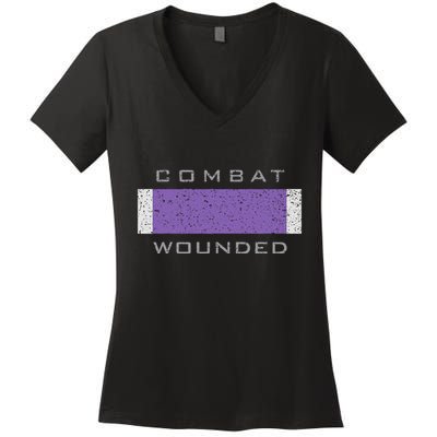 Purple Heart Award Veteran Combat Wounded Women's V-Neck T-Shirt