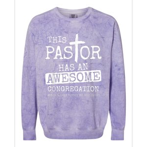 Pastor Has Awesome Congregation Church Christian Pastor Colorblast Crewneck Sweatshirt