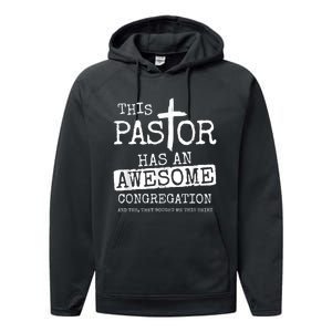 Pastor Has Awesome Congregation Church Christian Pastor Performance Fleece Hoodie