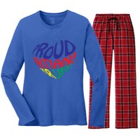 Proud Haitian American I Love Haiti Heart Souvenir Gift Idea Funny Gift Women's Long Sleeve Flannel Pajama Set 