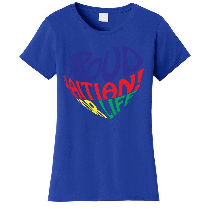 Proud Haitian American I Love Haiti Heart Souvenir Gift Idea Funny Gift Women's T-Shirt