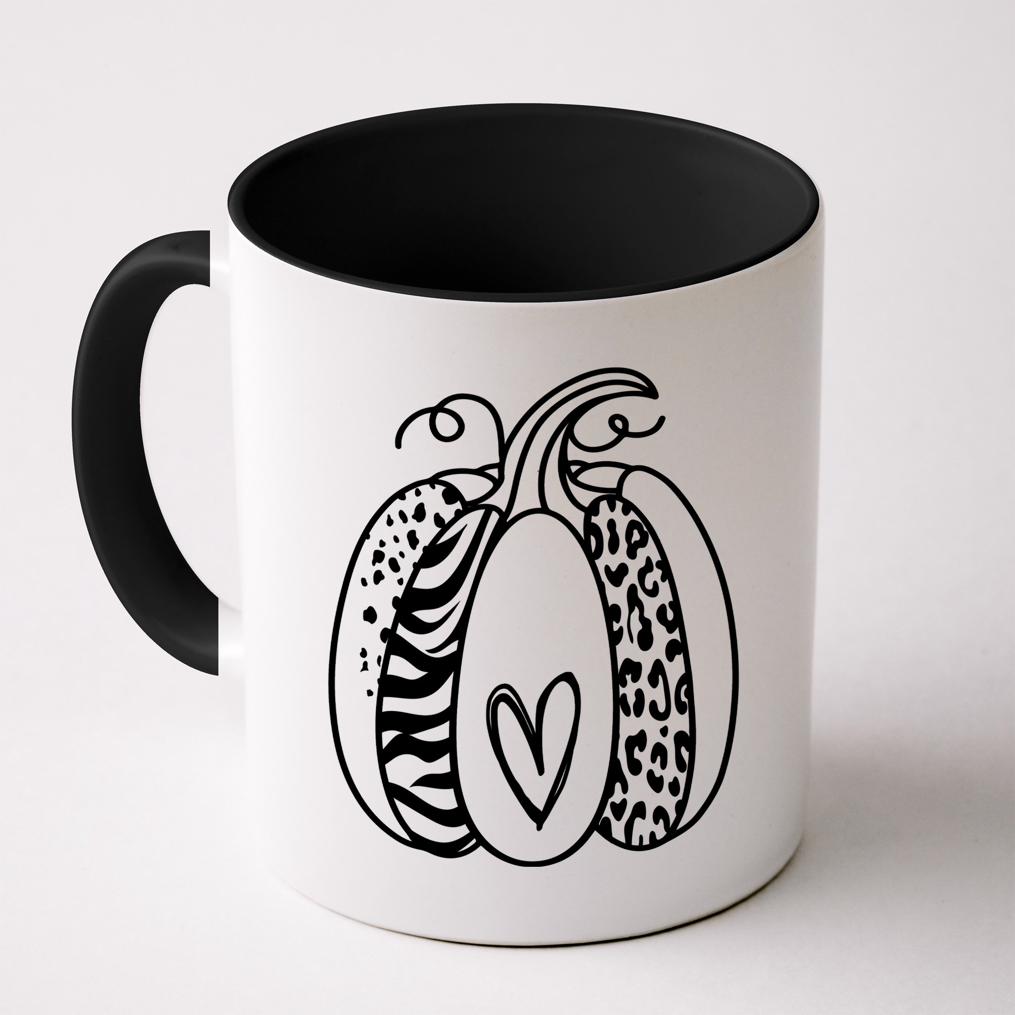 Pumpkin Heart Animal Print Cute Mug