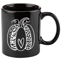 Pumpkin Heart Animal Print Cute 11oz C Handle Ceramic Mug