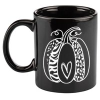 Pumpkin Heart Animal Print Cute 11oz C Handle Ceramic Mug