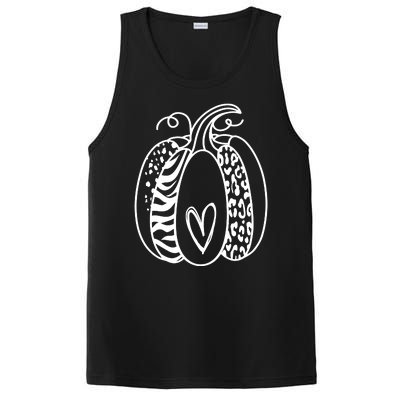 Pumpkin Heart Animal Print Cute PosiCharge Competitor Tank