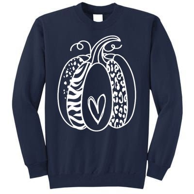 Pumpkin Heart Animal Print Cute Tall Sweatshirt